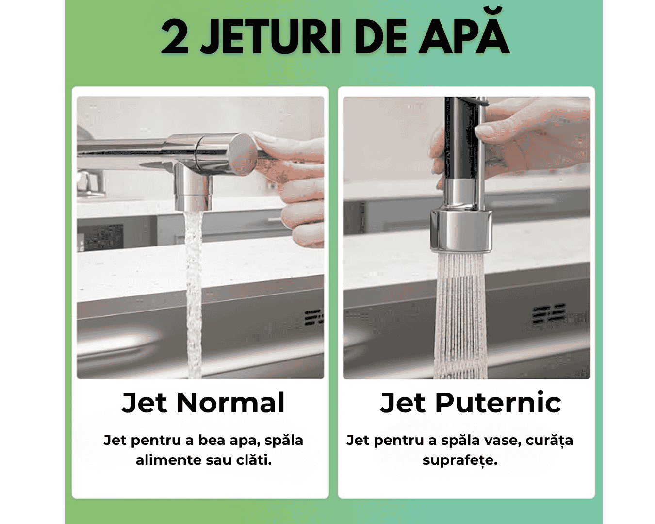 Bateri Sanitara Profesionala cu cartus ceramic, pipa flexibila si rotire