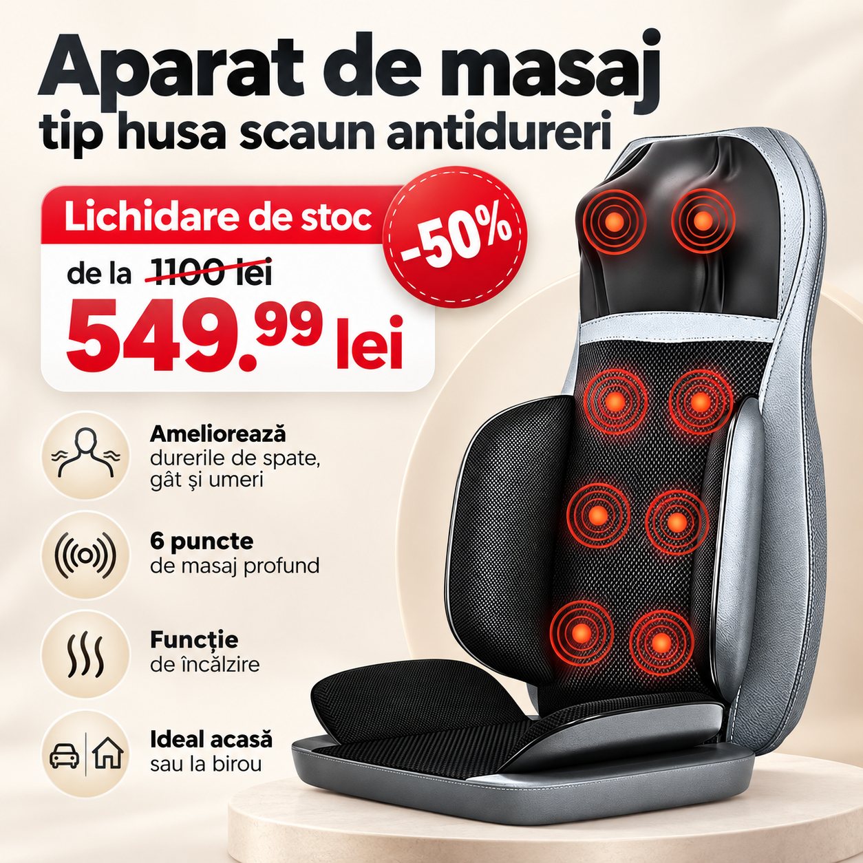HUSA SCAUN MASAJ
